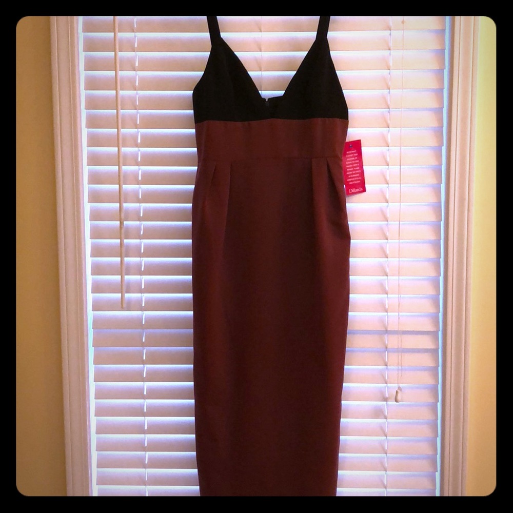 Jill Stuart Black & Maroon Dress w/Pockets - SZ 6